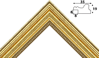 Багет цветной золото из пластика 498
