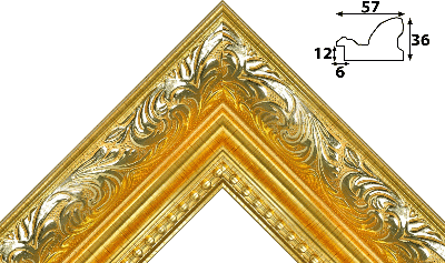 Багет цветной золото из пластика 1047