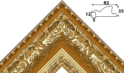 Багет цветной золото из пластика 1094