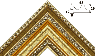 Багет цветной золото из пластика 1173
