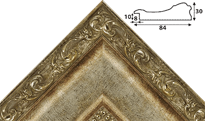 Багет цветной золото, цвет "серебро" из пластика 1262
