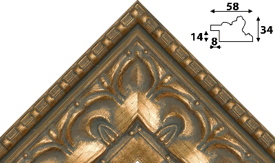 Багет цветной золото из пластика 1265