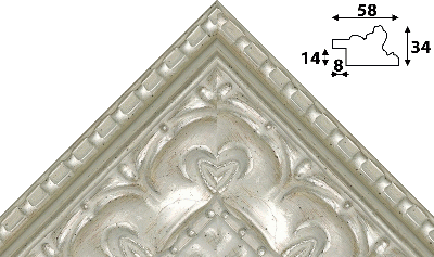 Багет цветной серебро из пластика 1267