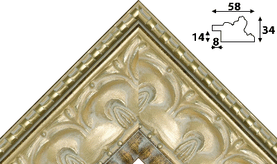 Багет цветной золото из пластика 1268