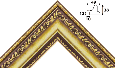 Багет цветной золото из пластика 1295