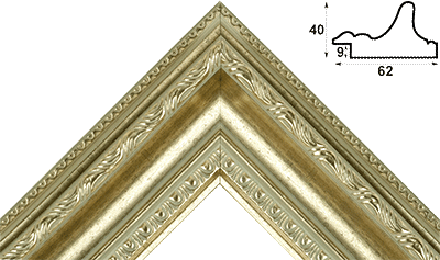 Багет цветной золото из пластика 1344