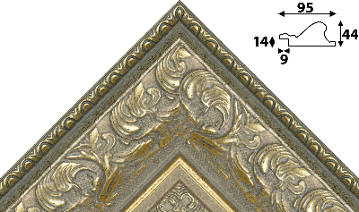 Багет цветной золото из пластика 1352