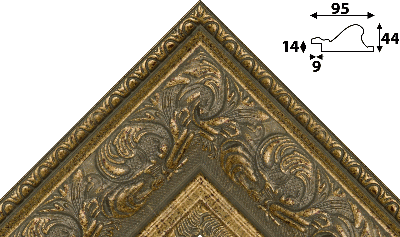 Багет цветной золото из пластика 1353