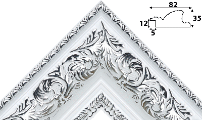 Багет цветной серебро из пластика 1357