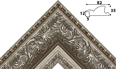 Багет цветной серебро из пластика 1360