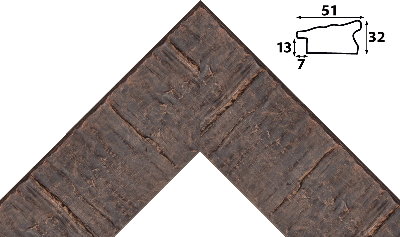 Багет цветной коричневый из пластика 1371