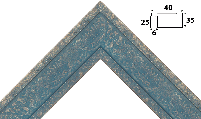 Багет цветной синий из пластика 1375