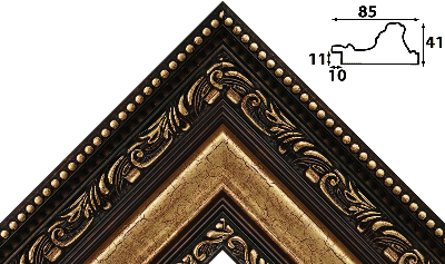 Багет цветной золото, цвет "коричневый" из пластика 1386