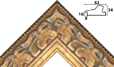 Багет цветной золото из пластика 1424