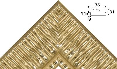 Багет цветной золото из пластика 1427