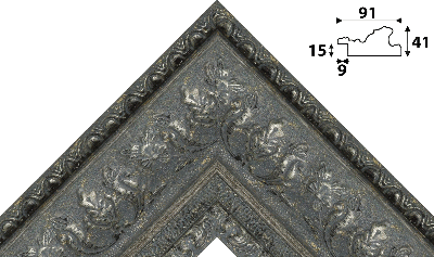 Багет цветной серый из пластика 1432