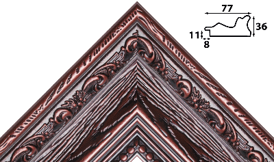 Багет цветной коричневый из пластика 1438