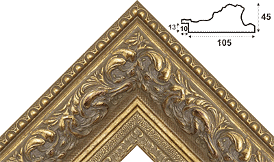 Багет цветной золото из пластика 1442