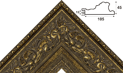 Багет цветной бронзовый, цвет "золото" из пластика 1443