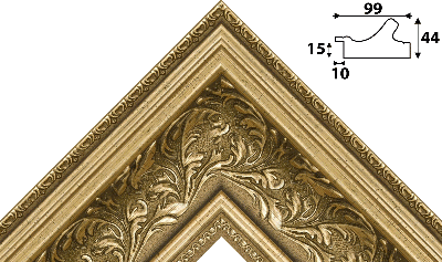 Багет цветной золото из пластика 1460