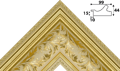 Багет цветной золото из пластика 1461