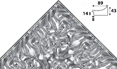 Багет цветной серебро из пластика 1465
