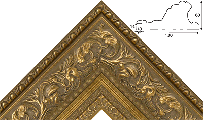 Багет цветной золото из пластика 1478