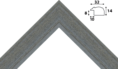 Багет цветной серый из дерева 843