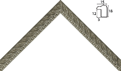 Багет цветной серебро из дерева 1089