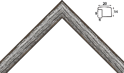 Багет цветной серый из дерева 1191