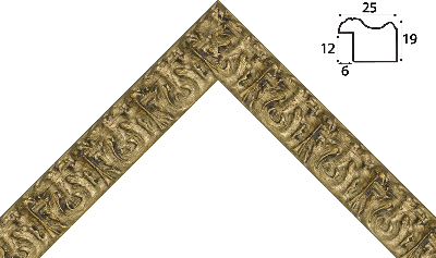 Багет цветной золото из дерева 1296