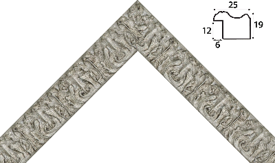 Багет цветной серебро из дерева 1297