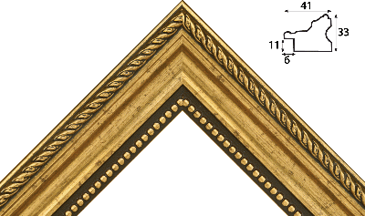 Багет цветной золото из дерева 1319