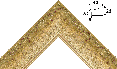 Багет цветной золото из дерева 1578