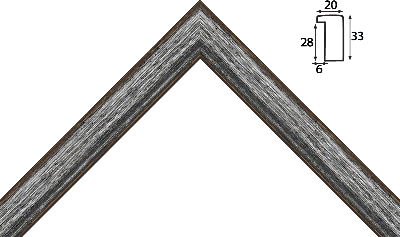Багет цветной серый из дерева 1640