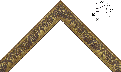 Багет цветной золото из дерева 1685