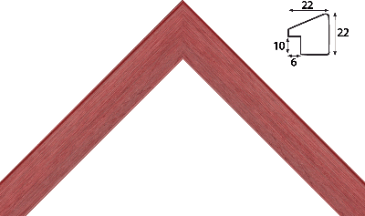 Багет цветной красный из дерева 1701