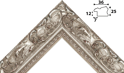 Багет цветной серебро из дерева 1710
