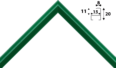 Багет цветной зеленый из алюминия 11