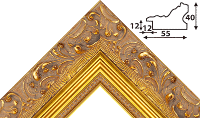 Багет золото, цвет "кремовый" из дерева 2861