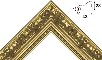 Багет золото из дерева 1370