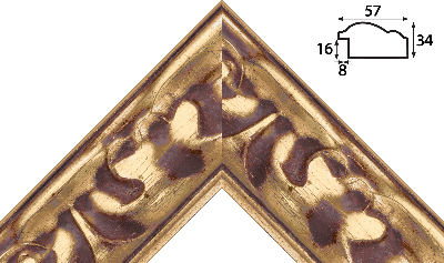 Багет золото, цвет "коричневый" из дерева 1499