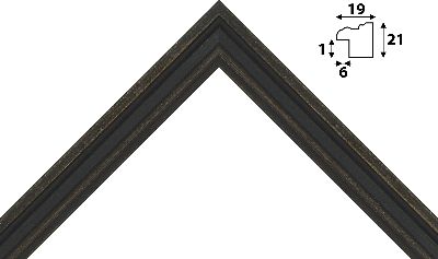 Багет черный из дерева 1551