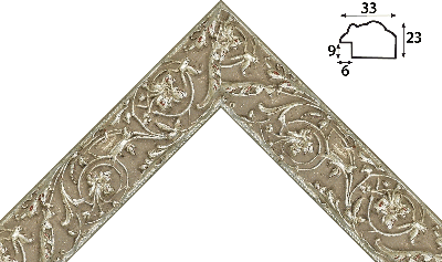 Багет серебро из дерева 1774