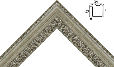 Багет серебро из дерева 1781