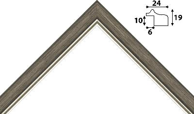 Багет коричневый, цвет "серебро" из пластика 359