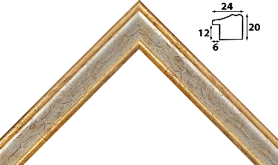 Багет золото, цвет "серебро" из пластика. Артикул ps0480-12