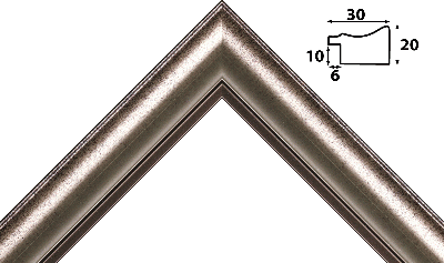 Багет серебро из пластика 536