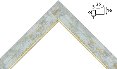 Багет серый, цвет "золото" из пластика 625