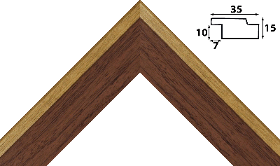 Багет коричневый, цвет "золото" из пластика 772